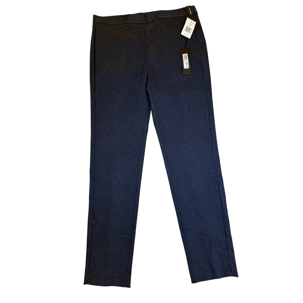 Donna Karan‎ Trousers Women 8 Indigo New Artisan Canvas Side Zip Straight Leg